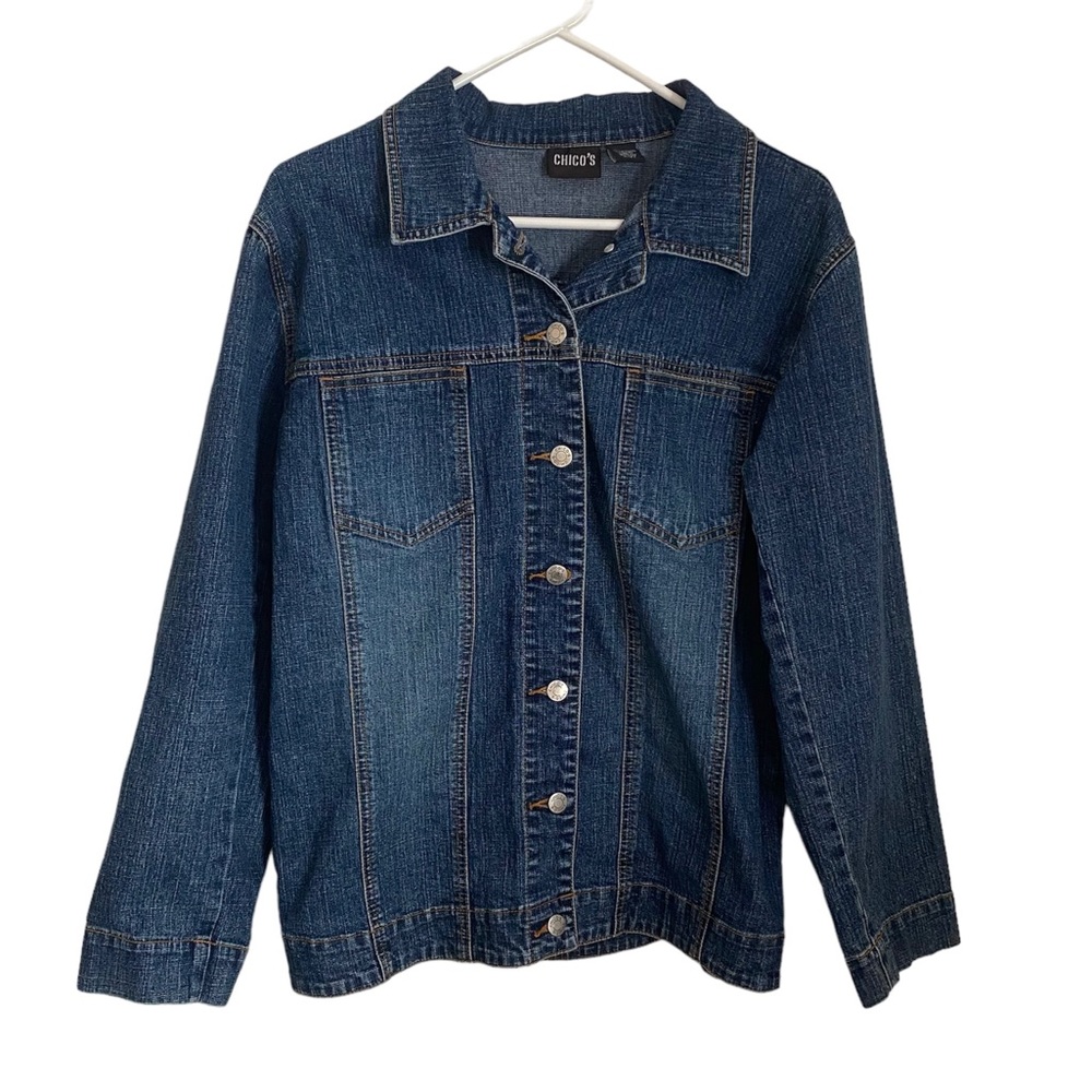 Chico’s Blue Jean Jacket Size 1 Cotton